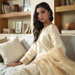 CHANDNI – Jacquard Fabric with Organza Duppata by M&H